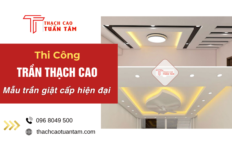 trần thạch cao giật cấp