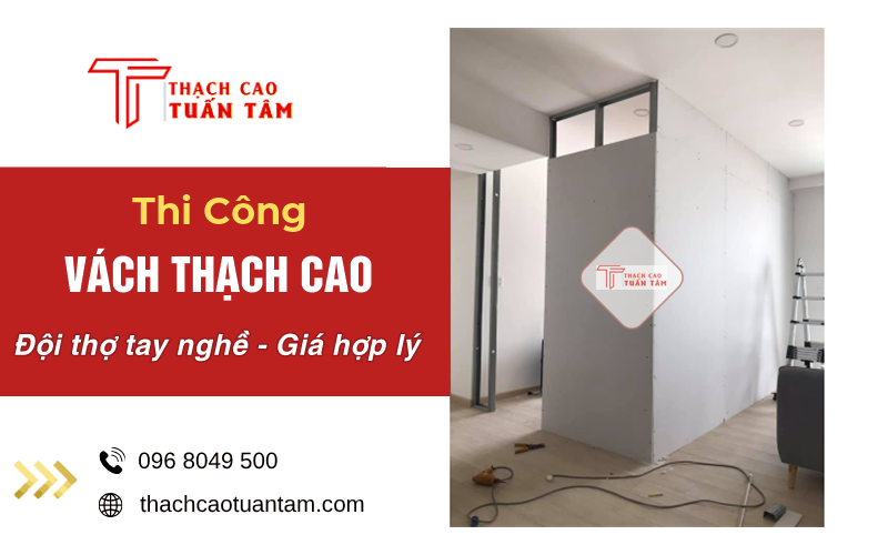 đội thợ thi công vách thạch cao