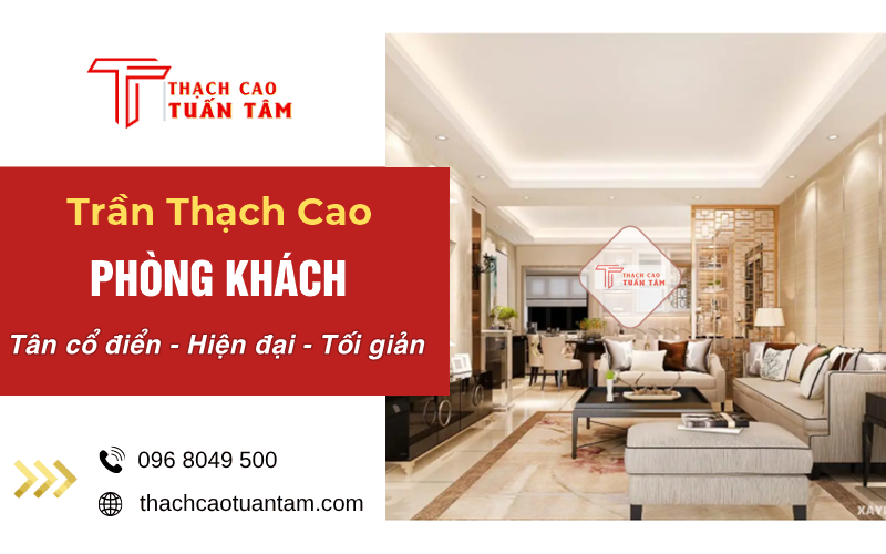 mẫu trần phòng khách hiện đại